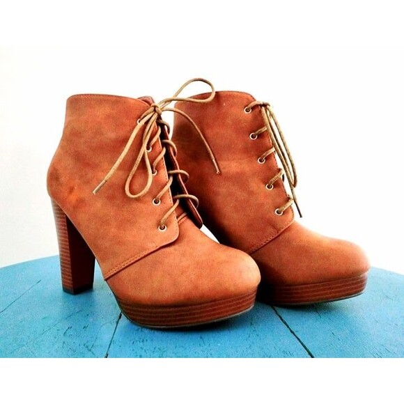 TOP MODA VALENCIA-5 BROWN HIGH HEEL ANKLE BOOTIES SIZE: 8 - Picture 2 of 7